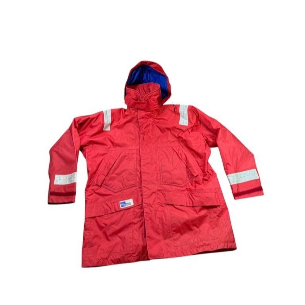 Henri Lloyd Red Foul Weather Sailing Jacket Mens Size XL Rain Gear *READ*